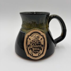 2008 Georgia Renaissance Festival Grey Fox Pottery Mug Tankard Knight on Horse